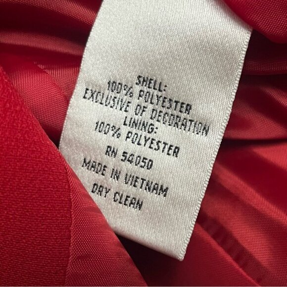 Jones New York Contrast Trim Blazer Jacket Red Black 10 - Picture 5 of 8